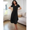 Marvmys Women’s Long Nightdresses Soft Cotton Nightshirt Short Sleeve V
