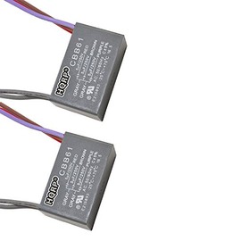 HQRP 2-Pack Ceiling Fan Capacitor CBB61 5uf+5uf+5uf 5-Wire Plus HQRP Coaster