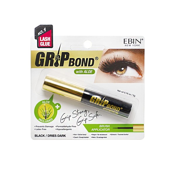 EBIN NEW YORK Grip Bond Eyelash Adhesive Glue (Brush Type,