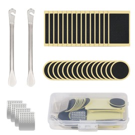 Ainiv 36Pcs Bike Puncture Repair Kit, Glueless Self-Adahesive Bike Puncture Repair, 30 Patches+ 4 Metal Rasp Bike Tyre Repair Kit, Bicycle Puncture Patches for Motorcycle Mountain Bike and Road Bike