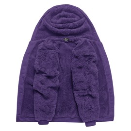 SCODI Hoodies for Men Heavyweight Fleece Sweatshirt - Full Zip Up Thick Sherpa Lined Hooded Sweatshirts Purple XL