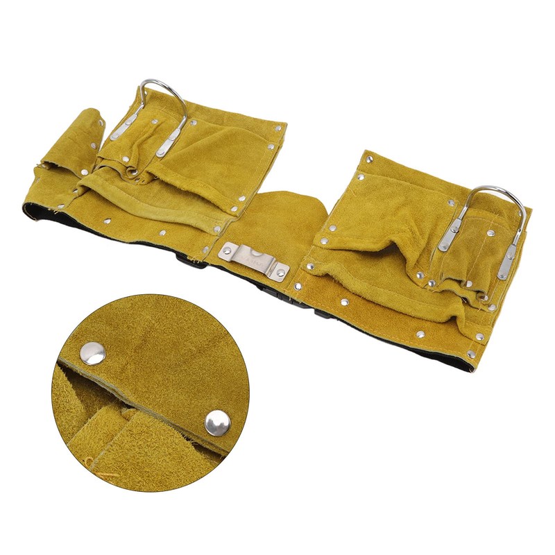TOPINCN Tool Belt, Multiple Pockets Quick Release Buckle Leather Tool