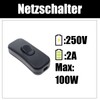 Powice 4 x Intermediate Switch, Cord Switch, 230 V, Cable
