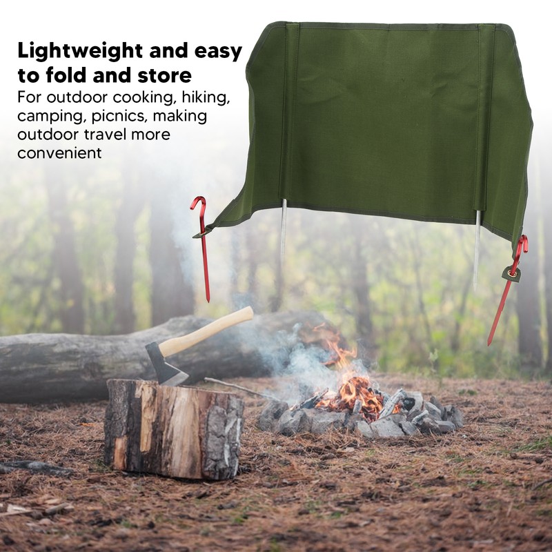 Outdoor Stove Windscreen Portable Canvas Camping Fire Windshield for Picnic