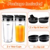 2Pcs Replacement 16oz Blender Cups for Ninja, Single Serve Blender