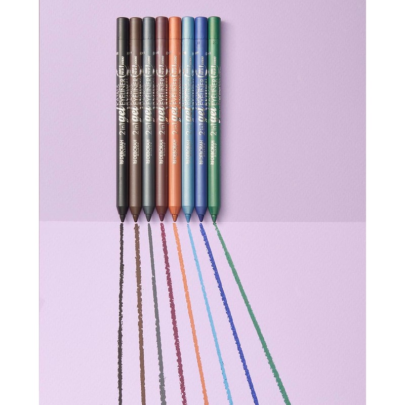 Deborah Milano Kajal 2-in-1 Eyeliner and Waterproof, 04 Aubergine, Long-Lasting,