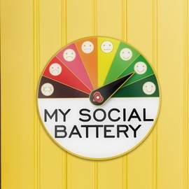 GooodiderX Social Battery Room decor ,Door Sign, 7 Emotion Expressions,Wall Sign, Acrylic Mood Door Signs for Out Door Decor,Funny Porch Accessories,House Gifts for Home,Office,Door,Living Room (White 2)
