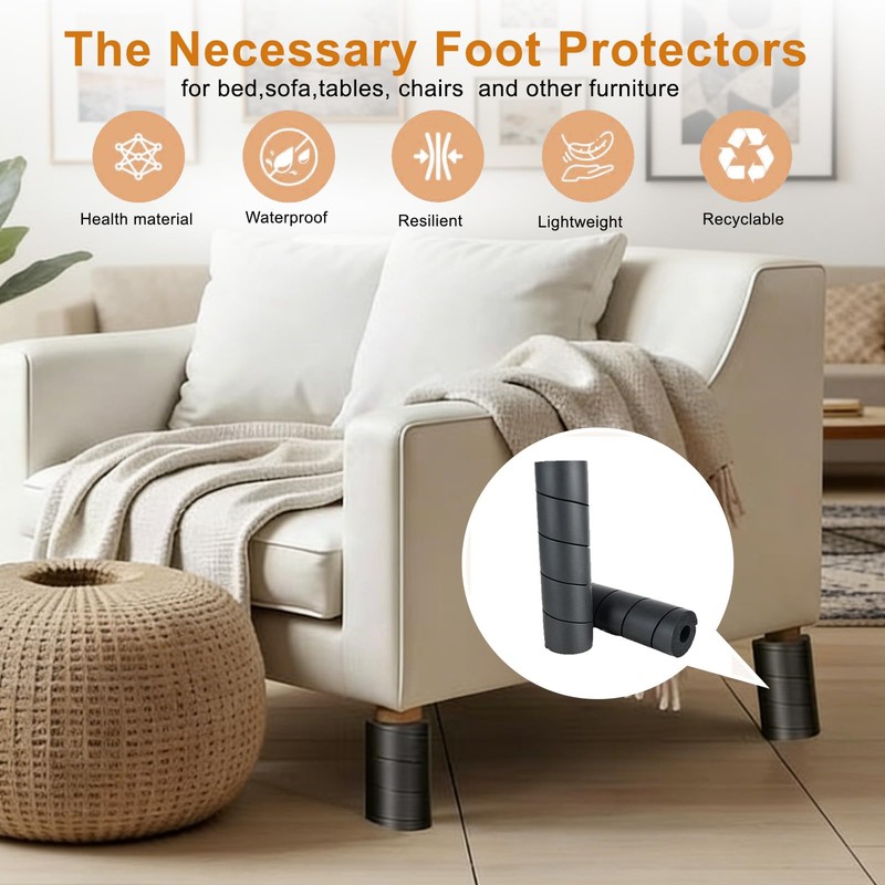 8 Pcs Bed Leg Protectors, Spiral Design Bed Frame Leg