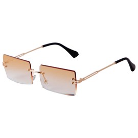 SORVINO Rectangle Sunglasses for Women Men Trendy Retro 90s Sunglasses Fashion Vintage Black Square Frame Eyewear Y2K, Brown, Large