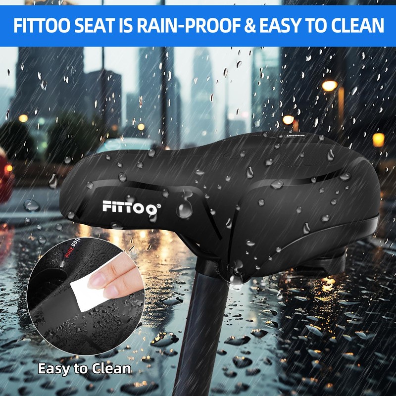 FITTOO Bike Seat, Large Bicycle Saddle for Electric and Hybrid
