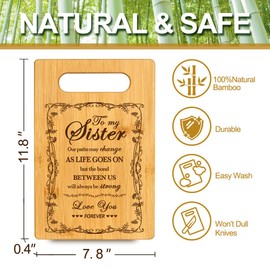 Inspirational Quote Bamboo Cutting Board Gifts for Women Bestie BFF Soul Sister Friends, Best Friendship Thoughtful Birthday Mothersday Thank You Gifts