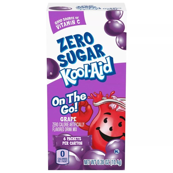 Kool-Aid Sugar-Free Grape On-The-Go Powdered Drink Mix 6 Count (Pack