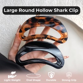 Ello 4 PCS Hair Claw Clips - Claw Clips for Women - Large Claw Clip for Thick Thin Curly and All Type of Hairs - Curved Clips with Strong Jaws for Girls, Ladies