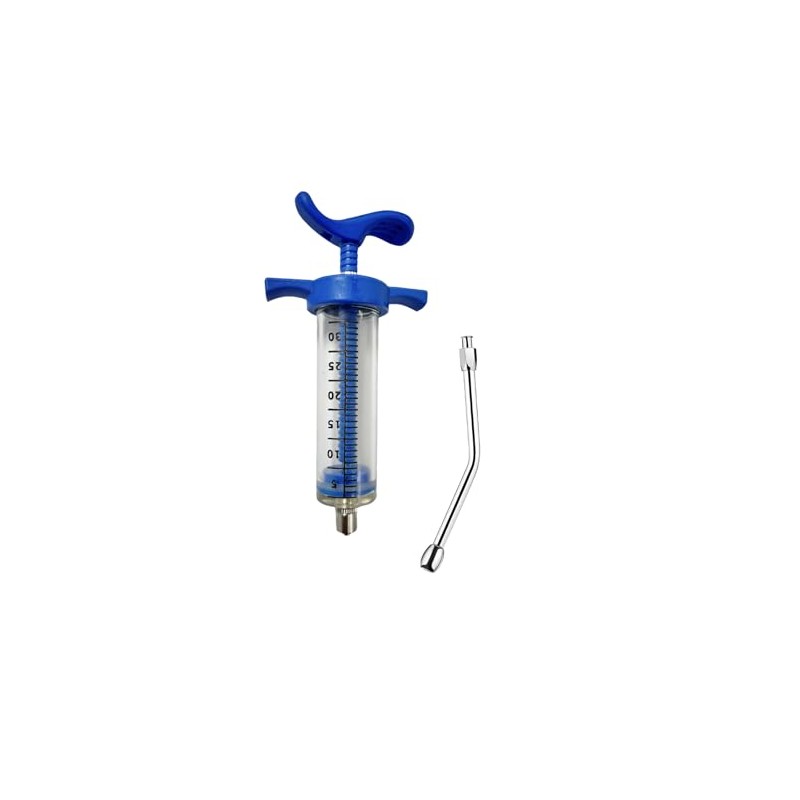 1 Set Feeding Syringe with Drench Nozzle Adjustable Dosage Reusable