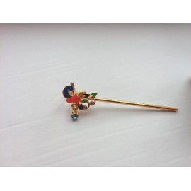 Garden Of Arts Handmade Peacock Bansuri Flute Figurine Toy showpiece for Kanhaji Ladoo Gopal in Multi Colour Set of 3 Metal 3 Inches Long Ideal for Every Size