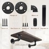 HRXMS 6 Pack Industrial Pipe Shelf Brackets, Black Iron for