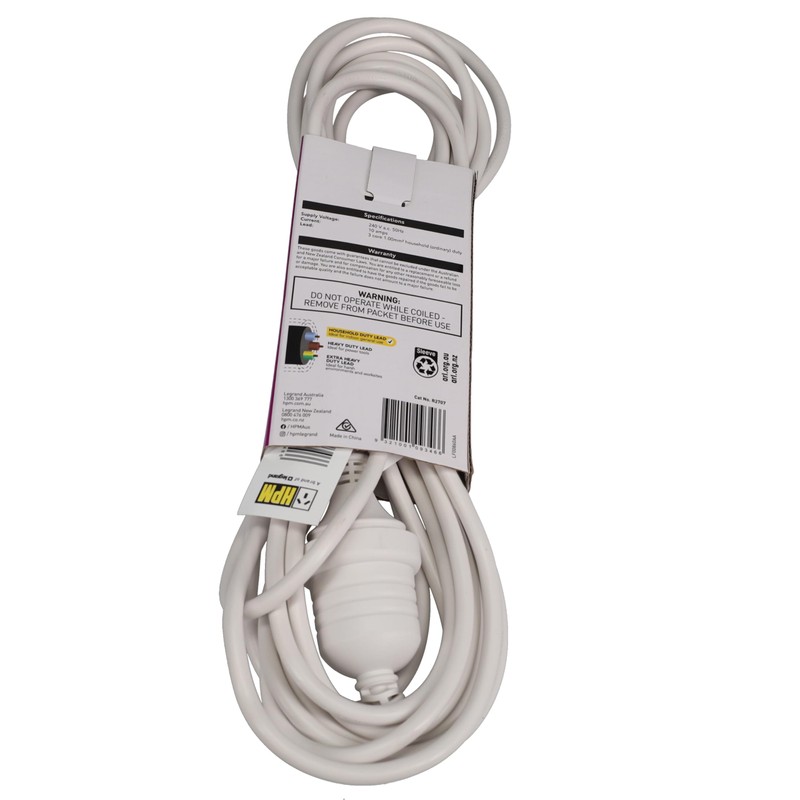 HPM Household Duty Extension Lead White 7m