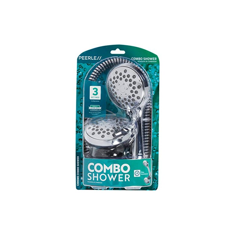 Peerless 76313c 3-Spray/Massaging Hand Shower/Shower Head Combo, Chrome