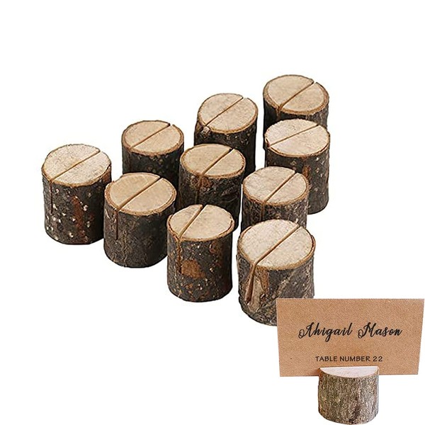 RICISUNG Wooden Card Stand Memo Holder Photo Holder Stump Card