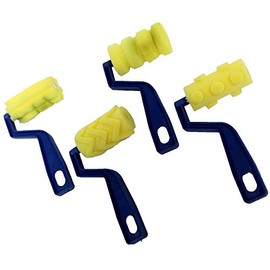 ARTIST'S BEST 4 Piece Assorted Sponge Brush Set | 6" (15.2 cm) x 3" (7.6 cm) | Ideal for Scrapbooking, Painting, Stenciling | Easy Clean-Up with Water | Replaceable Sponges | Blue Plastic Handle