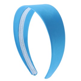 Motique Accessories Light Blue 2 Inch Wide Satin Hard Headband with No Teeth