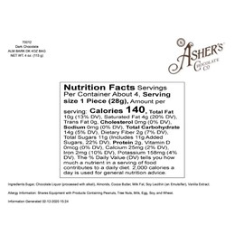 Asher's Chocolates, Gourmet Chocolate Covered Almond Bark, Sweet and Salty Chocolate and Almonds, Small Batches of Kosher Chocolate, Family Owned Since 1892 (1 Pound, Dark Chocolate)