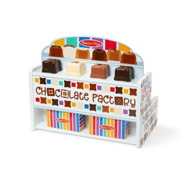 Melissa & Doug Wooden Chocolate Factory Pretend Play Set, Play Food Candy Maker for Boys and Girls - FSC-Certified