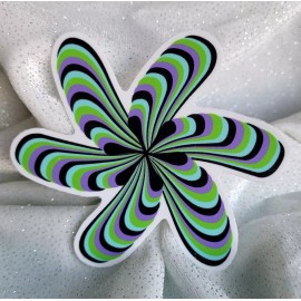 Moonlight Jade STKR079 Green Purple Black Aqua TWISTED Flower Shaped Sticker | Flowers Cute