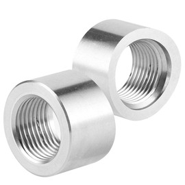 Acouto 2PCS Stainless Steel SS304 Oxygen Sensor Bung, Internal Thread O2 Sensor Accessory for All Car Models, Check Engine Light Fix, 17mm Length, 26mm Diameter