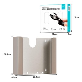 EUROPAPA® Wall Mount for Gloves, Stainless Steel Glove Dispenser, Glove Holder, Glove Holder Applicable to EUROPAPA 200x Disposable Gloves, Nitrile Gloves, Capacity 1 Box