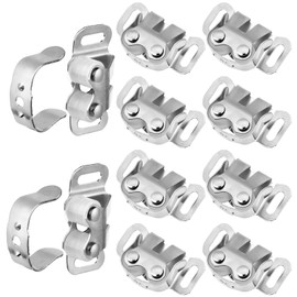 MorningRo 10 Pcs Mobile Home Cabinet Door Catch Double Post Friction Roller Catch Rv Cabinet Latch Closet Door Latch for Rv and Mobile Home(Silver)