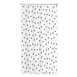 TheBlackSpot Polka Dot Shower Curtain Sets Black and White Small Circle Bath Curtains Decor Grommet with Hooks 36" W × 72" H