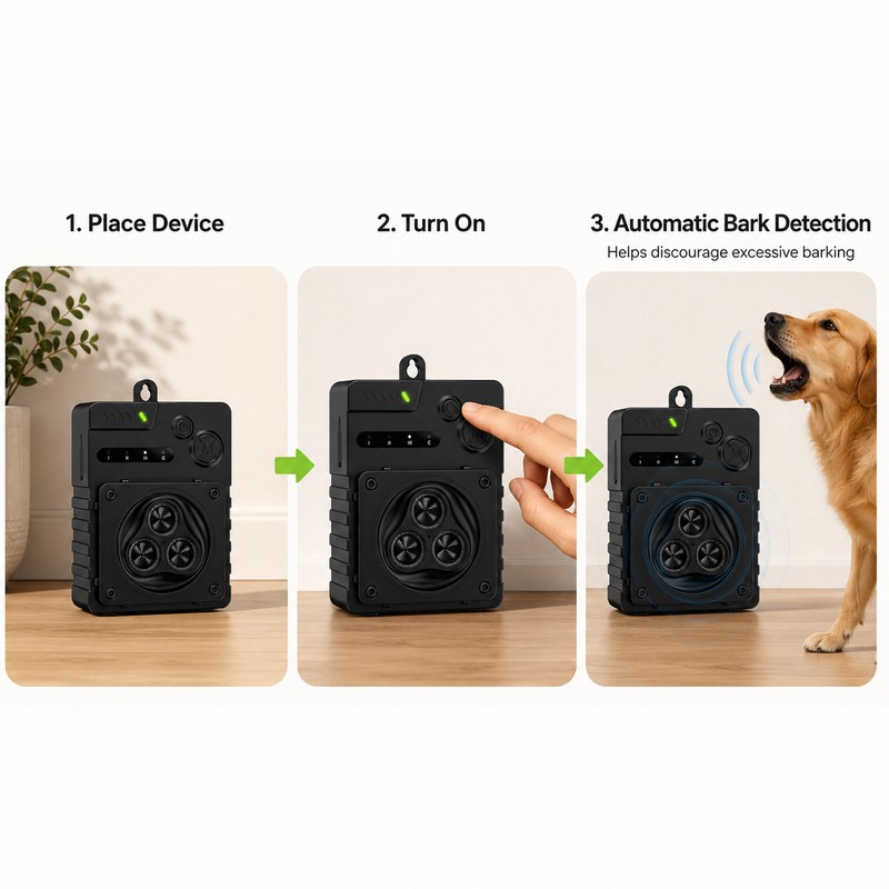 Automatic Ultrasonic Anti-Bark Device for Dog Training – Rechargeable Non-Contact