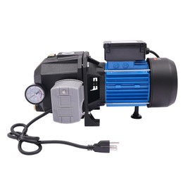 1.5HP Portable Shallow Well Pump, 3420RPM 110V Water Transfer Pump with Ejector & Pressure Gauge, 183.73ft Max Head, 134.2ft³/h Flow Rate, Water Pump Versatile for Farms/Grasslands