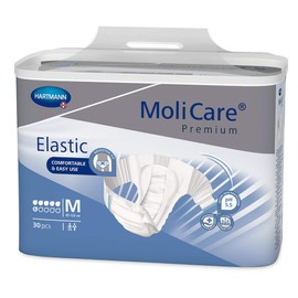MoliCare Premium Incontinence Brief, 6D - Moderate Absorbency Adult Diaper with Refastenable Tabs - Unisex, Size Medium, 30 Count, 1 Pack