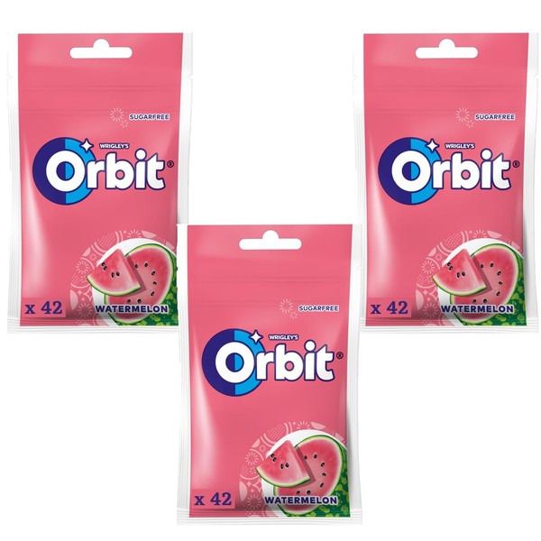 Wrigley's XXL Orbit Watermelon Flavour Chewing Gum Bag 3 x 58g x 42 counts