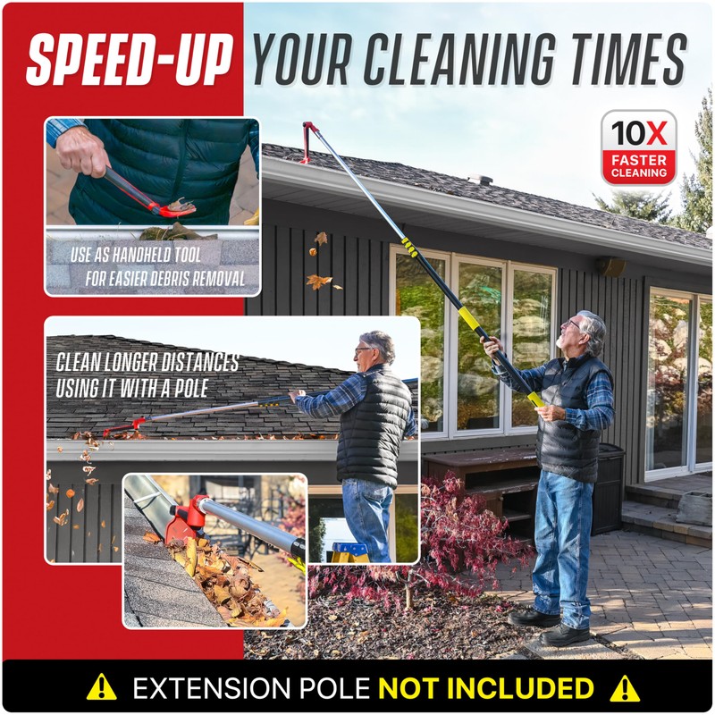Multi-Angle Gutter Cleaning Tools from the Ground - Gutter Cleaner