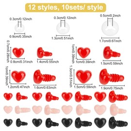 ANATTASOUL Plastic Safety Eyes Doll Eyeballs Plastic Eyes Craft Doll Eyes Stuffed Animal Eyes for DIY Sewing Crafts Bear Felting Amigurumi Plush Dolls