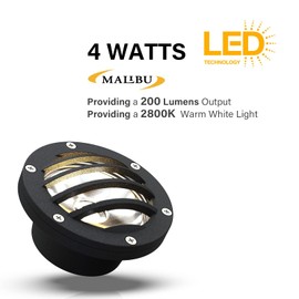 Malibu Low Voltage Well Light Landscape Lights LED 12VAC Outdoor 4 watt In-ground Light Deck Light Yard Garden 8401-3500-01