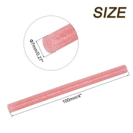 uxcell 6pcs Mini Hot Glue Sticks for Glue Gun 0.27 x 4 inch Small Glue Sticks, 7 x 100mm Glitter Bright Red