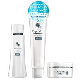 [Quasi-drug] Medicated Repro Skin BASE Total Acne Scar Care Set, Facial Cleansing Foam, 3.5 oz (100 g), Lotion, 1.8 fl oz (100 ml), Gel Cream, 1.8 oz (50 g), For Acne Scars, For Ages 25 and Up,