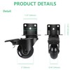 8T8 2" Side Mount Caster Wheels Heavy Duty Set of