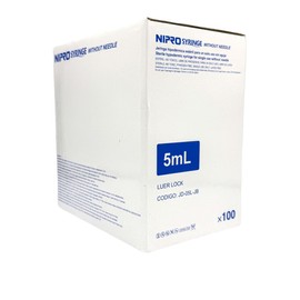 Nipro 100 Jeringas De Plástico 5 Ml Sin Aguja Grado Médico, estériles, de Polipropileno libre de látex