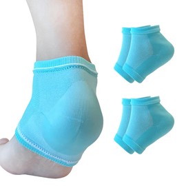 Moisturizing Gel Heel Socks to Repair Dry Cracked Heel - Soften, Soothe, and Revitalize Your Feet, for Men and Women (Mint, 2 Pairs)