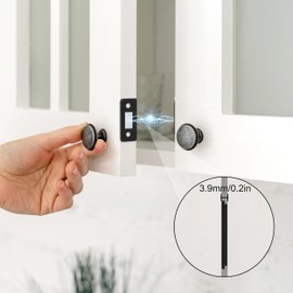 Heveer Magnetic Catch Magnetic Catch Magnetic Door Latches Stainless Steel Door Magnet for Cabinet Doors Drawers Pack of 8 Black