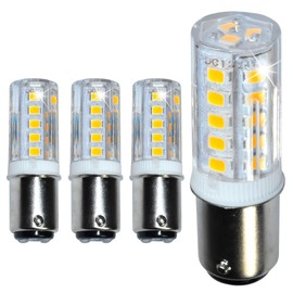 HQRP 4-Pack Ba15d Bayonet Base 24LEDs Dual Contact SMD LED Marine Boat Bulb for 1076 1130 1176 1142 replacement Warm White 12-24V DC Light