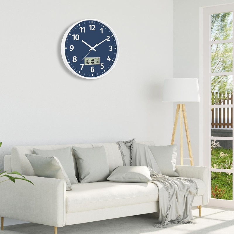 Foxtop Digital Wall Clock with Time, Day of Week and