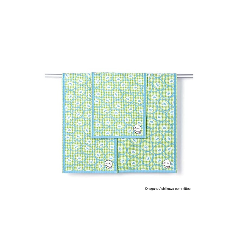 Chiikawa 41-1072130 Pochette Face Towel, Green, Gauze Pile, Cute, Approx.