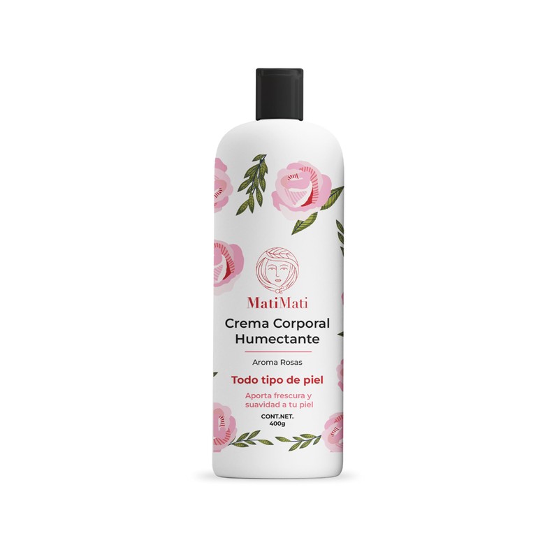 Crema Corporal Humectante Aroma Rosas MatiMati Para manos, Fresca, Suavidad,