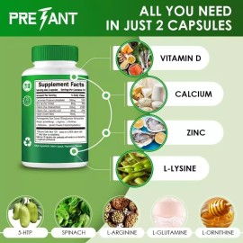 Pretant Natural Growth Support Supplement with Calcium & Vitamin D for Bone Development